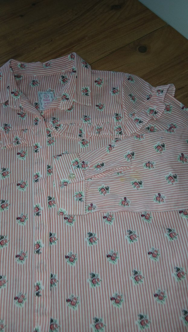 Pembe Çiçek Desenli Uzun Kollu Gömlek - Görsel 4