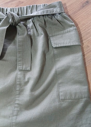 Kemerli Keten Mini Etek - Görsel 2