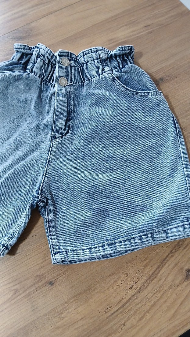 Düğmeli Loose Fit Mini Denim Şort - Görsel 3