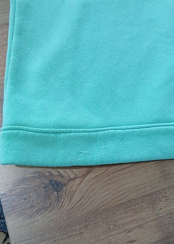 Turkuaz Kapüşonlu Fermuarlı Kadın Sweatshirt - Görsel 4