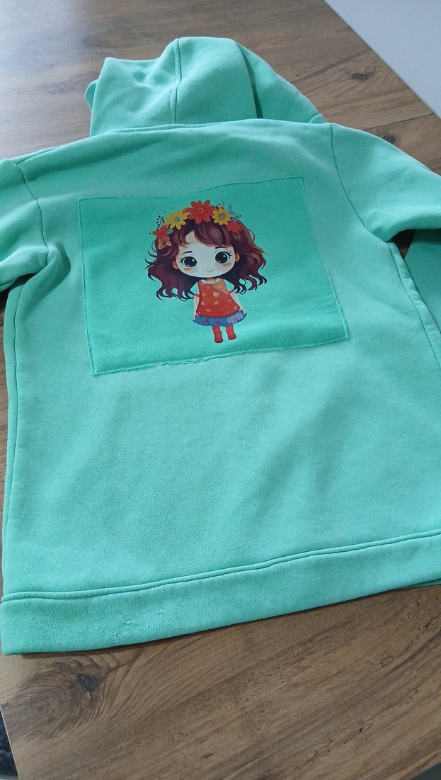 Turkuaz Kapüşonlu Fermuarlı Kadın Sweatshirt - Görsel 3