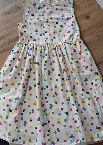 Kolsuz Çok Renkli Puantiyeli  Elbise - Görsel 2