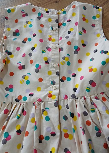 Kolsuz Çok Renkli Puantiyeli  Elbise - Görsel 4