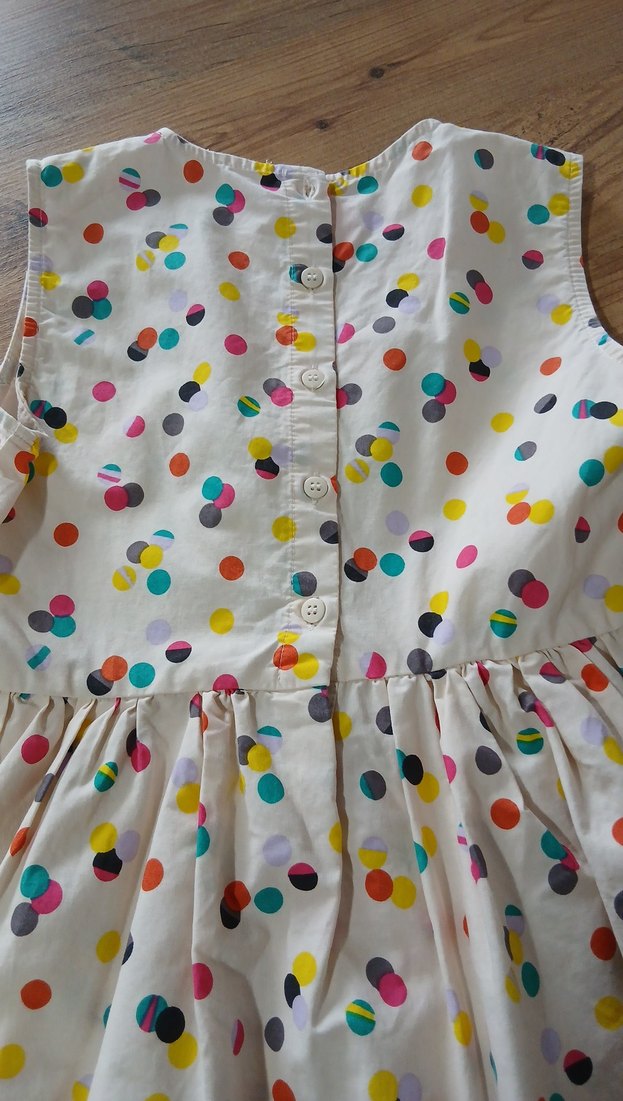 Kolsuz Çok Renkli Puantiyeli  Elbise - Görsel 4