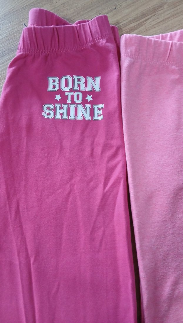 Kız Çocuk Düğmeli Pembe Baskılı Tayt - Görsel 2