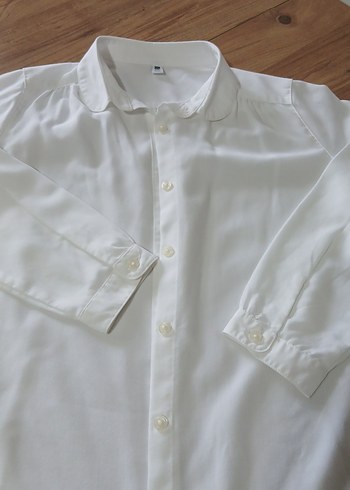 Beyaz Düğmeli kız Gömleği - Görsel 4