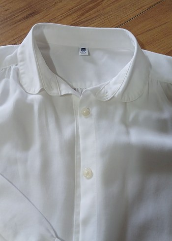 Beyaz Düğmeli kız Gömleği - Görsel 2