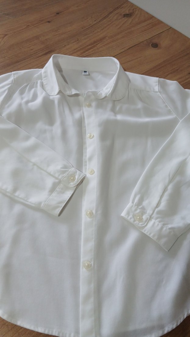 Beyaz Düğmeli kız Gömleği - Görsel 4