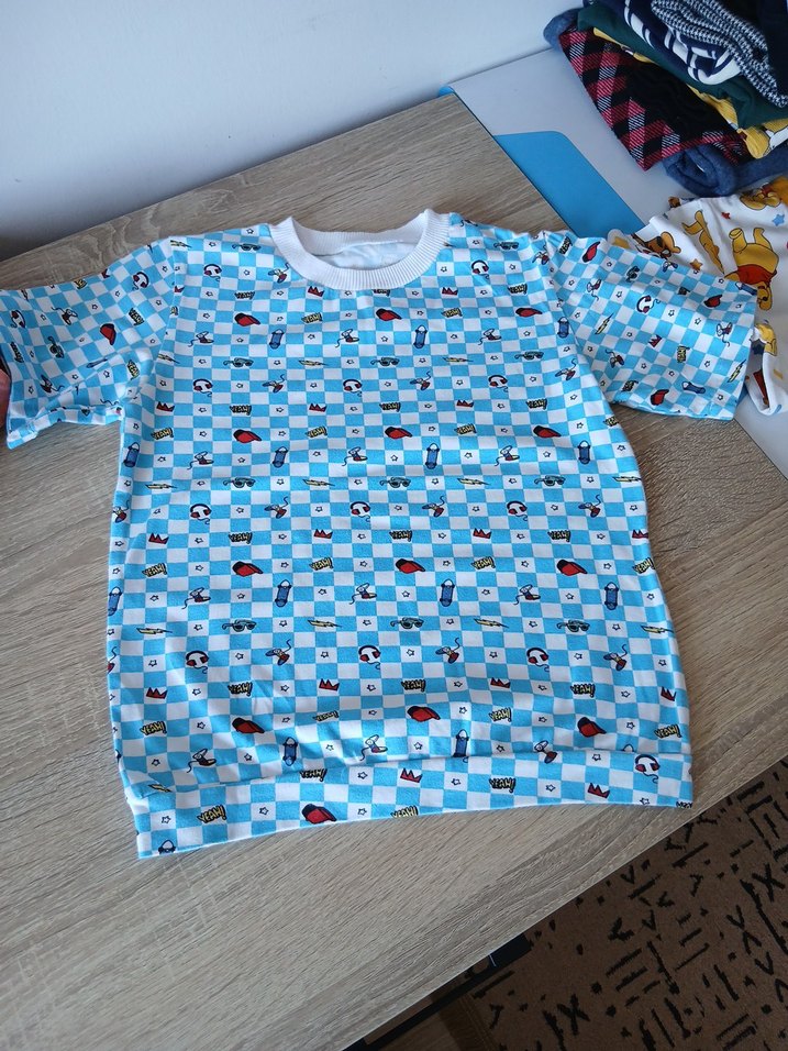 Renkli Baskılı Mavi Çocuk tişört - Görsel 3