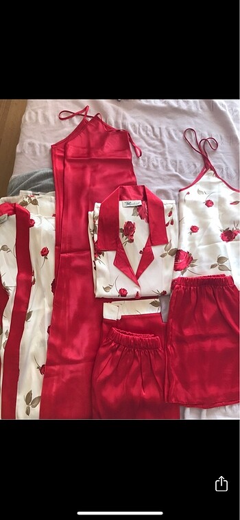 Diğer İpek saten gecelik sabahlık pijama takım