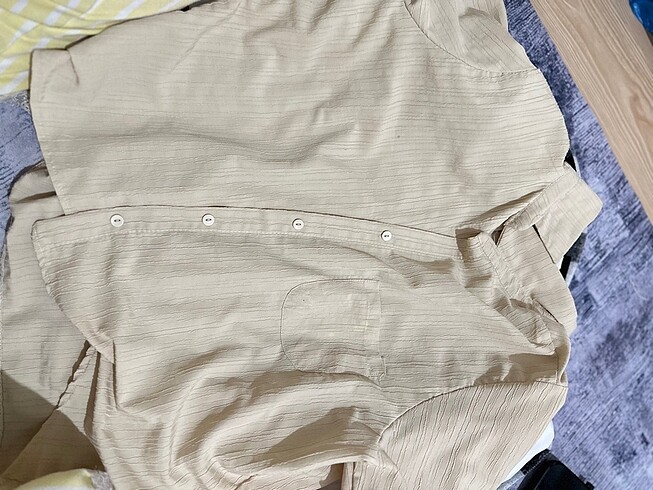 Bej rengi oversize gömlek