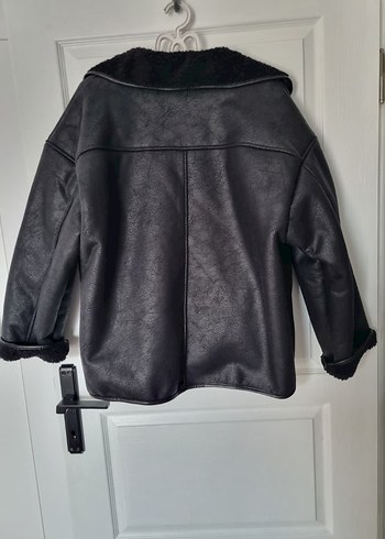 Büyük Beden Düğmeli Siyah Deri Kadın Ceket - Görsel 7