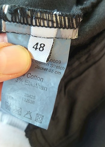 48 Beden Düğmeli Siyah Kadın Denim Ceket