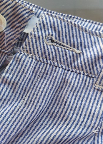 Çizgili Pamuklu Hamile Mini Şort - Görsel 3