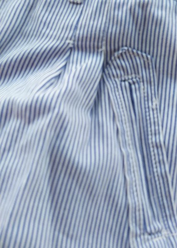 Çizgili Pamuklu Hamile Mini Şort - Görsel 2