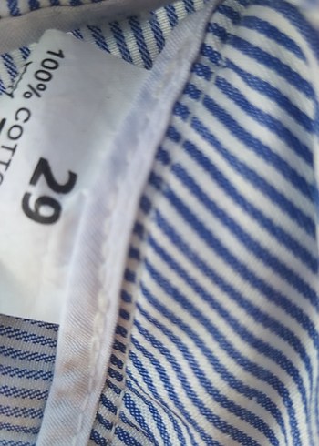 Çizgili Pamuklu Hamile Mini Şort - Görsel 5