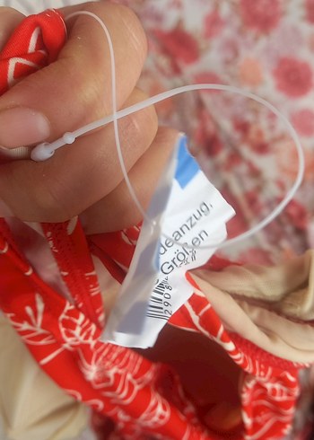 Kırmızı Bohem Tarzı Askısız Mayo - Görsel 3