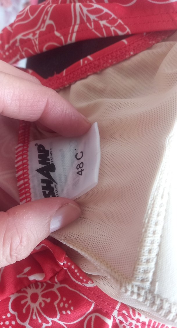 Kırmızı Bohem Tarzı Askısız Mayo - Görsel 2