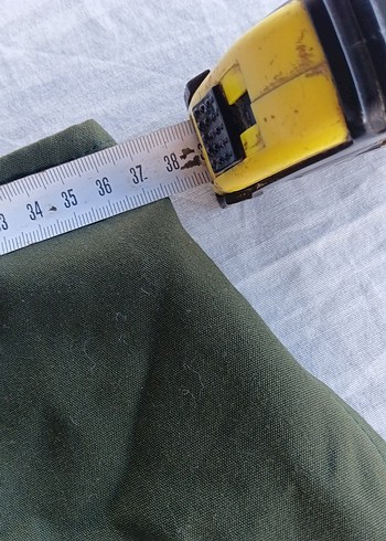 Düğmeli Salaş Haki Mini Şort - Görsel 5