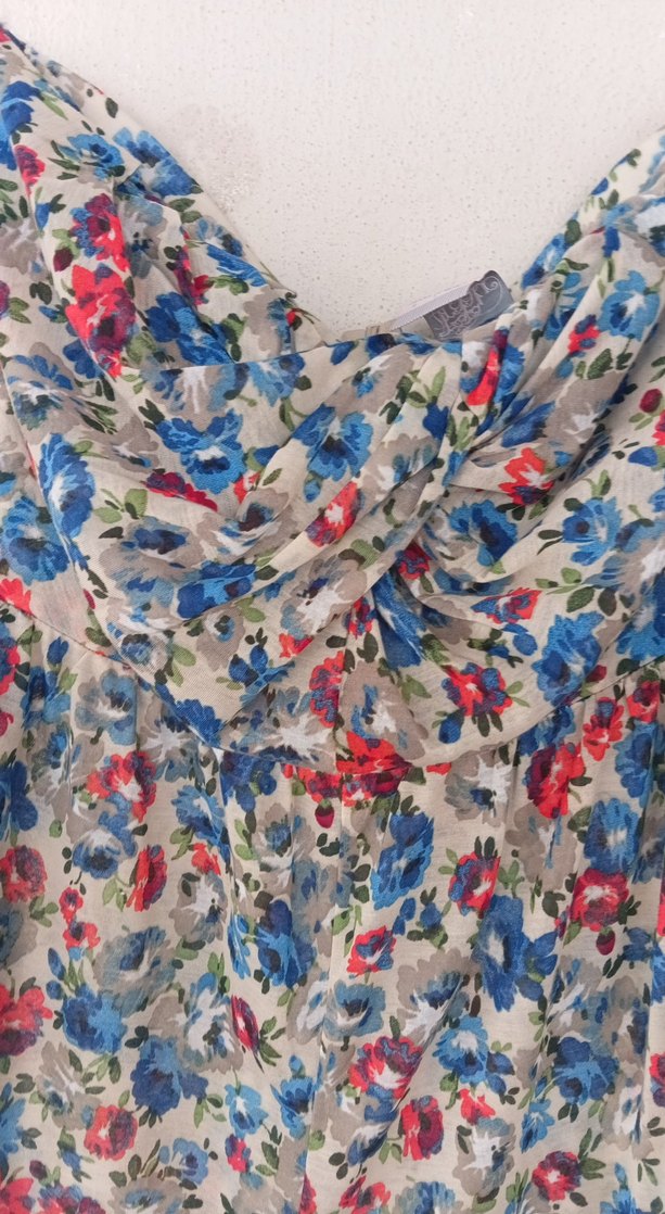 Çiçek Desenli Straplez Kadın Tulum - Görsel 3