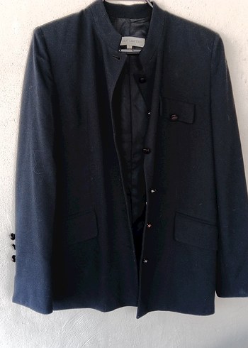 Siyah Düğmeli bay bayan ceket - Görsel 2