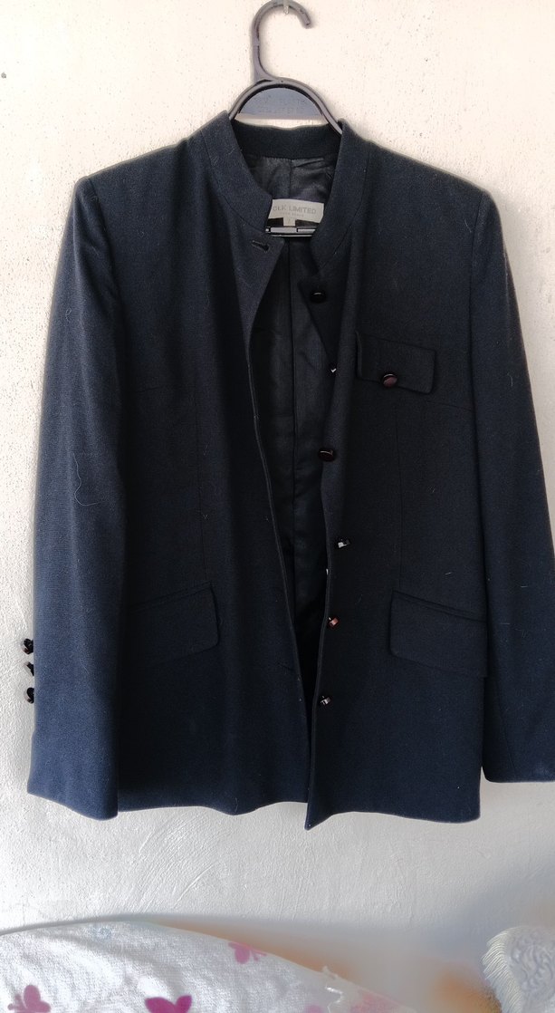 Siyah Düğmeli bay bayan ceket - Görsel 2