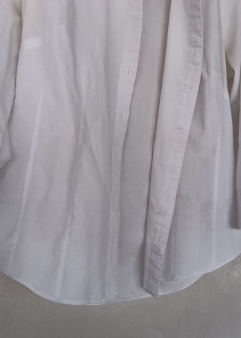Kadın Beyaz Keten Uzun Kollu Gömlek - Görsel 2