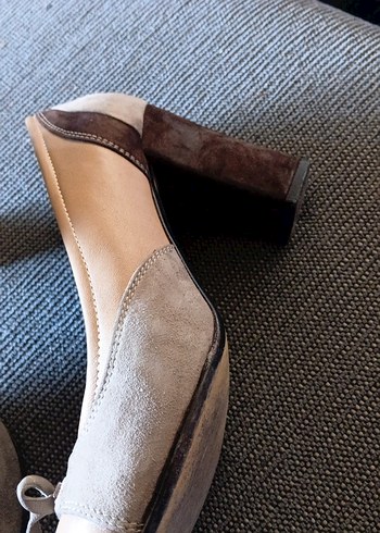 Bej Kadın Dolgu Topuklu Klasik Ayakkabı - Görsel 3