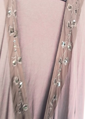 Bohem Tarz Uzun Kolsuz V Yaka Elbise - Görsel 3