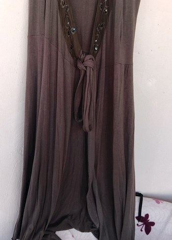 Bohem Tarz Uzun Kolsuz V Yaka Elbise - Görsel 2