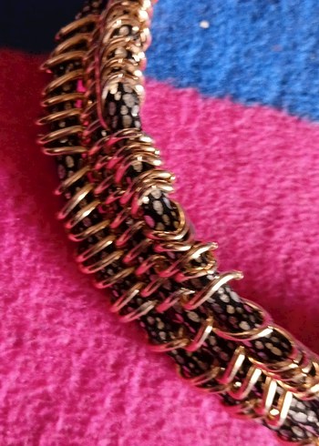 Renkli Nakışlı Uzun Bohem Elastik Kadın Kolye - Görsel 3