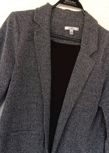 Düğmeli Gri Kadın Midi Blazer Ceket - Görsel 2