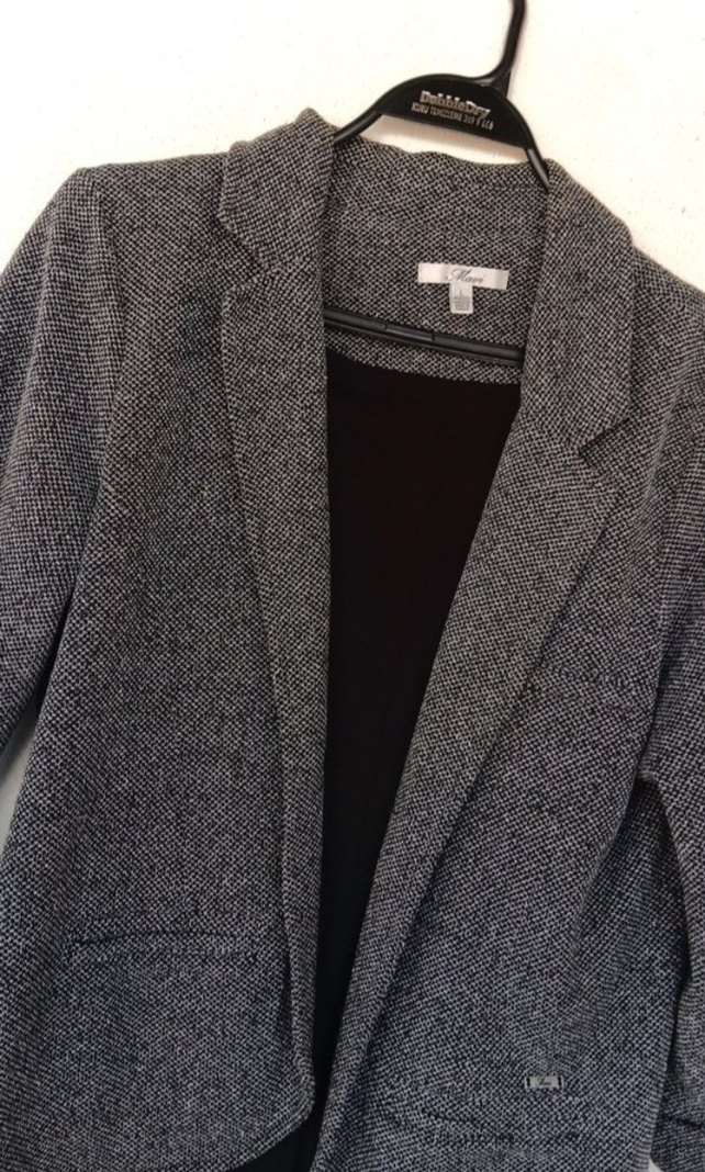 Düğmeli Gri Kadın Midi Blazer Ceket - Görsel 2