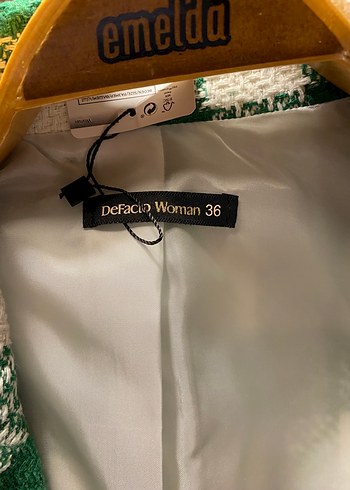 Defacto Düğmeli Yeşil Kareli Blazer