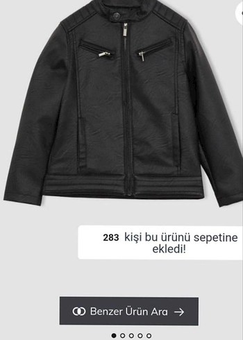 Erkek Siyah Biker Deri Ceket