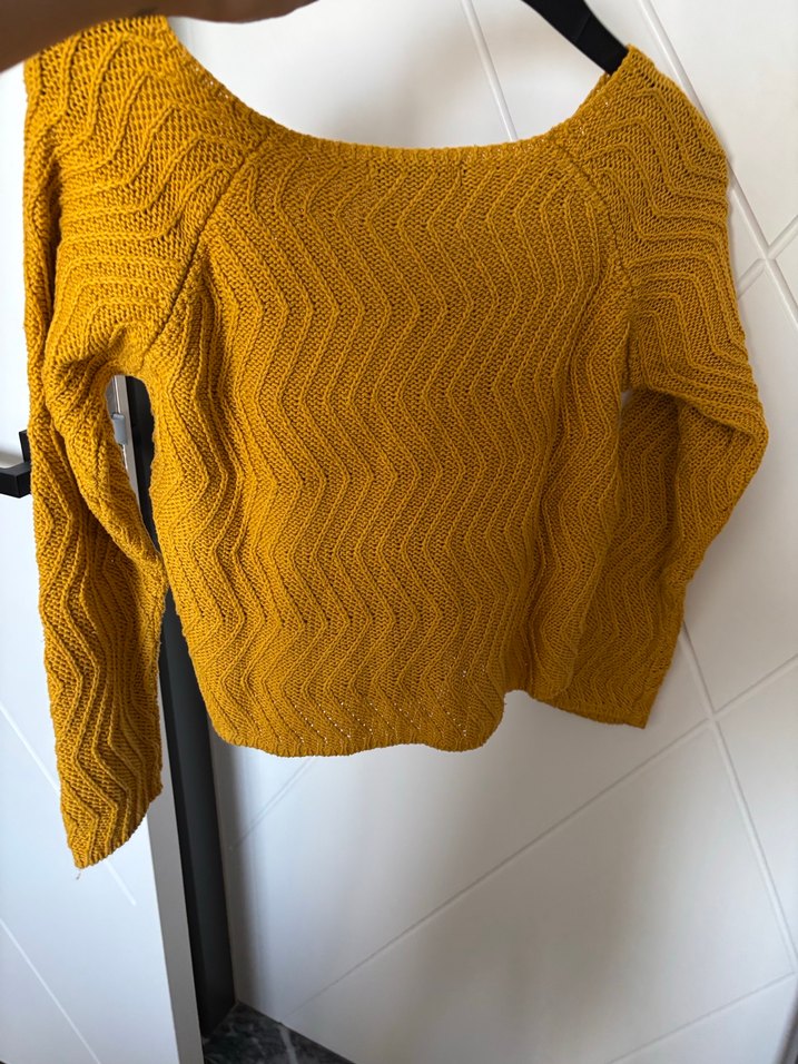 Kadın Sarı kazak - Görsel 4