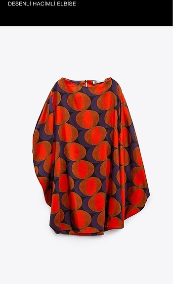 zara geometrik desenli elbise