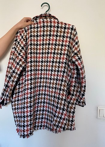 Düğmeli Uzun Kollu Çok Renkli Kadın ceket - Görsel 2