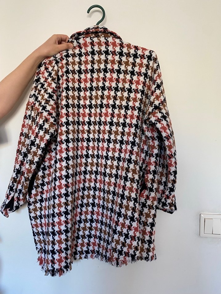 Düğmeli Uzun Kollu Çok Renkli Kadın ceket - Görsel 2