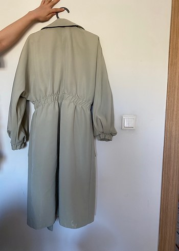 Açık haki Uzun Kadın Trençkot - Görsel 3