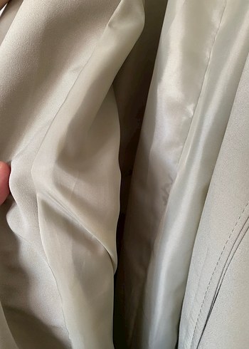 Açık haki Uzun Kadın Trençkot - Görsel 5