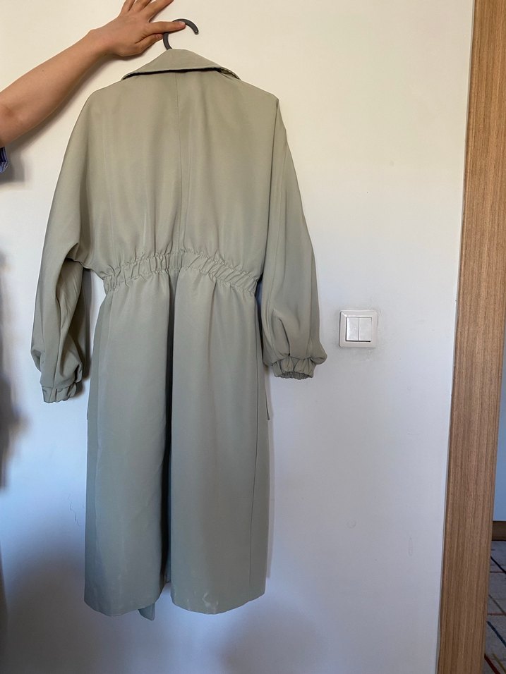 Açık haki Uzun Kadın Trençkot - Görsel 3