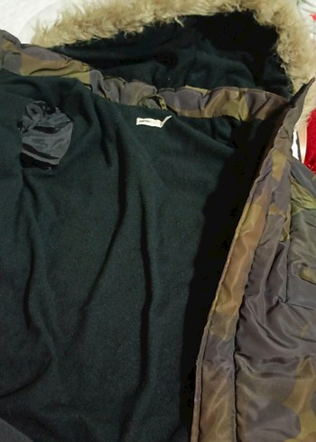 Kürk Detaylı Kamuflaj Erkek Çocuk Kaban - Görsel 4