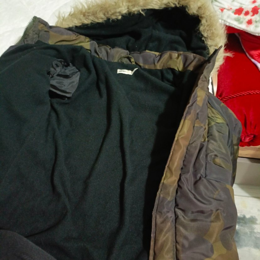 Kürk Detaylı Kamuflaj Erkek Çocuk Kaban - Görsel 4