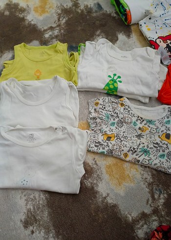 Beyaz Baskılı Bebek Atlet 7 adet - Görsel 3