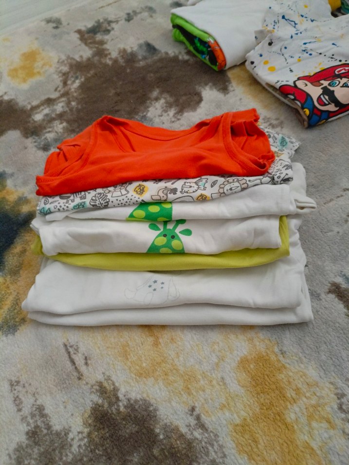 Beyaz Baskılı Bebek Atlet 7 adet - Görsel 2