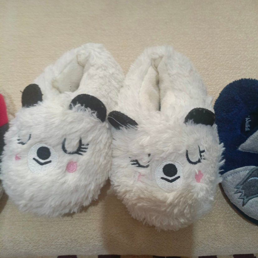 Kızlar için Beyaz Nakışlı Sıcak Ev Terliği - Görsel 2