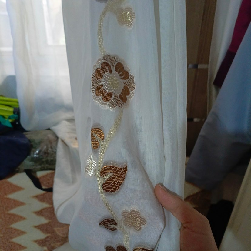 Bej Nakışlı Tül Perde  300 190 - Görsel 2