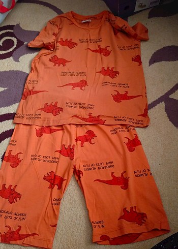 Erkek Çocuk Renkli Baskılı Kısa Kollu Pijama