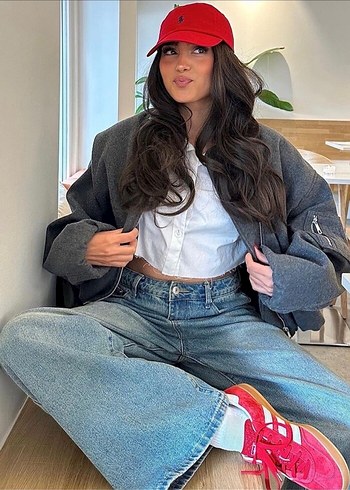 Zara Gri Viral Fermuarlı Kadın Bomber Ceket